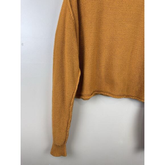 Free People Women’s Slouchy Sweater, Size S, Mustard, Coastal Inside-Out Knit - Picture 5 of 12